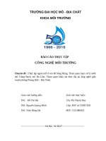 BÁO CÁO THỰC TẬP CÔNG NGHỆ MÔI TRƯỜNG Chuyên đề : Thực tập ngoài trời ở ven đê Sông Hồng. Tham quan trạm xử lý nước mỏ Tràng Bạch, mỏ Hà Lầm. Tham quan khảo sát thực địa tại làng nghề giấy truyền thống Phong Khê – Bắc Ninh.