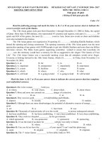 ĐỀ THI GIỮA KÌ MÔN TIẾNG ANH 11