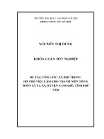 CÔNG TÁC XÃ HỘI TRONG  HỖ TRỢ VIỆC LÀM CHO THANH NIÊN NÔNG THÔN XÃ TẠ XÁ, HUYỆN CẨM KHÊ, TỈNH PHÚ THỌ