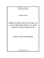 Nghiên cứu hiện trạng thảm thực vật và quá trình phục hồi rừng tự nhiên ở huyện Vị Xuyên, tỉnh Hà Giang (LA tiến sĩ)
