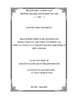 Hoạch định chiến lược kinh doanh trong lĩnh vực cho thuê văn phòng tại công ty CP đầu tư  thương mại dầu khí nghệ an đến năm 2020 