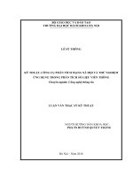 Kỹ thuật, công cụ phân tích mạng xã hội và thử nghiệm ứng dụng trong phân tích số liệu viễn thông 