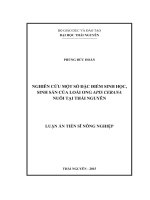 Nghiên cứu một số đặc điểm sinh học, sinh sản của loài ong Apis cerana nuôi tại Thái Nguyên (LA tiến sĩ)
