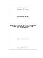 Nghiên cứu xây dựng thuật toán điều khiển dự báo theo mô hình cho đối tượng phi tuyến liên tục (LA tiến sĩ)