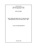 Phát triển hệ thống bán lẻ trên địa bàn Thành phố Đà Nẵng giai đoạn 20112020 (LA tiến sĩ)