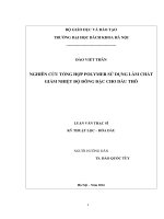 Nghiên cứu tổng hợp polymer sử dụng làm chất giảm nhiệt độ đông đặc cho dầu thô 