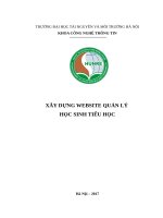 XÂY DỰNG WEBSITE QUẢN LÝ  HỌC SINH TIỂU HỌC