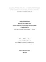 Quản lý hoạt động giảng dạy các môn chuyên ngành trong trường dạy nghề thuộc Bộ Công thương ở Việt Nam. (LA tiến sĩ)