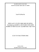 Phân lập và tuyển chọn một số chủng clostridium sp  kị khí ưa ấm có khả năng sinh hydro từ phân gia súc tại miền bắc việt nam 