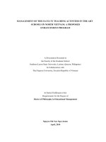 Quản lý hoạt động giảng dạy của giảng viên trong các trường nghệ thuật ở phía Bắc Việt Nam Cơ sở đề xuất một chương trình nâng cao (LA tiến sĩ)