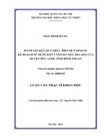Đánh giá kết quả thực hiện quy hoạch, kế hoạch sử dụng đất 5 năm kỳ đầu 2011 2015 của huyện đức linh tỉnh bình thuận 