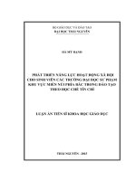 Phát triển năng lực hoạt động xã hội cho sinh viên các trường đại học sư phạm khu vực miền núi phía Bắc trong đào tạo theo học chế tín chỉ (LA tiến sĩ)