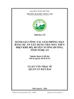 Đánh giá công tác giải phóng mặt bằng dự án xây dựng nhà máy thủy điện khe bố, huyện tương dương, tỉnh nghệ an 