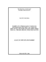Nghiên cứu tính đa dạng và đề xuất giải pháp bảo tồn thực vật thân gỗ trên núi đá vôi ở Khu bảo tồn thiên nhiên Thần Sa – Phượng Hoàng, tỉnh Thái Nguyên. (LA tiến sĩ)