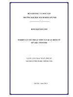 Nghiên cứu kỹ thuật tóm tắt quan điểm từ dữ liệu twitter  