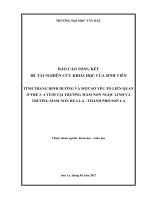 Tình trang dinh dưỡng và một số yếu tố liên quan ở trẻ 3   4 tuổi taiij trường mầm non ngọc linh và trường mầm non hua la  thành phố sơn la 