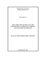 Phát triển môi trường giao tiếp cho sinh viên sư phạm ở các trường Cao đẳng miền núi phía Bắc (LA tiến sĩ)