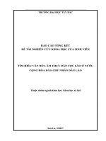 Tìm hiểu văn hóa ẩm thực dân tộc lào ở nước cộng hòa dân chủ nhân dân lào