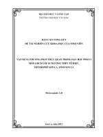 Vận dụng phương pháp trực quan trong dạy học phần i môn GDCD lớp 10 trường THPT tô hiệu, thành phố sơn la, tỉnh sơn la 