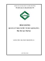 BÀI GIẢNG QUẢN LÝ NHÀ NƯỚC VỀ DU LỊCH (2TC)