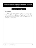 Assessment For The California Mathematics Standards Grade 4