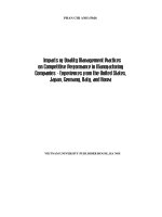 Impacts of quality management practices on competitive performance in manufacturing companies   experiences from the united states, japan, germany, italy, and korea 