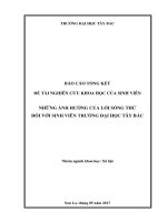 Những ảnh hưởng của lối sống thử đối với sinh viên trường đại học tây bắc 