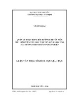 Quản lý hoạt động bồi dưỡng chuyên môn cho giáo viên tiểu học ở huyện kinh môn, tỉnh hải dương theo chuẩn nghề nghiệp