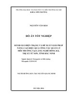 ĐÁNH GIÁ HIỆN TRẠNG VÀ ĐỀ XUẤT GIẢI PHÁP NÂNG CAO HIỆU QUẢ CÔNG TÁC QUẢN LÝ  MÔI TRƯỜNG TẠI LÀNG NGHỀ ĐỒNG KỴ, THỊ XÃ TỪ SƠN, TỈNH BẮC NINH