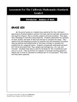 Assessment For The California Mathematics Standards Grade 6
