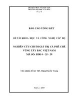 Nghiên cứu chuỗi giá trị cà phê chè vùng tây bắc việt nam 