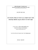 Xây dựng thuật toán lựa chọn máy chủ cho hệ thống mạng phân tán dữ liệu  