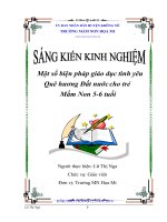 SKKN Một số biện pháp giáo dục tình yêu Quê hương Đất nước cho trẻ  Mầm Non 56 tuổi