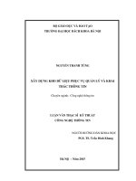 Xây dựng kho dữ liệu phục vụ quản lý và khai thác thông tin  