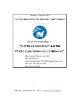 Thiết kế và cài đặt lớp tập mờ và ứng dụng trong các hệ thống mờ (LV thạc sĩ)