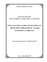 Nâng cao chất lượng nguồn nhân lực trong phát triển kinh tế   xã hội ở tỉnh sơn la hiện nay 