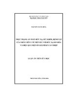 Thực trạng an toàn bức xạ, sức khỏe, bệnh tật của nhân viên y tế tiếp xúc với bức xạ ion hóa và hiệu quả một số giải pháp can thiệp (LA tiến sĩ)