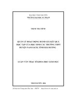 Quản lý hoạt động đánh giá kết quả học tập của học sinh các trường THPT huyện Nam Sách, tỉnh Hải Dương (LV thạc sĩ)