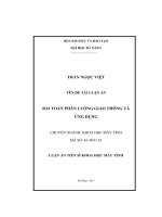 Bài toán phân luồng giao thông và ứng dụng (LA tiến sĩ)