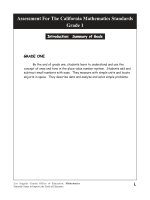 Assessment For The California Mathematics Standards Grade 1
