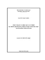 Thực trạng và hiệu quả can thiệp dự phòng bệnh răng miệng ở học sinh tiểu học người Mông tỉnh Yên Bái (LA tiến sĩ)