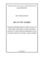 ĐÁNH GIÁ MÔ HÌNH TRUYỀN THÔNG NÂNG CAO NHẬN THỨC CỘNG ĐỒNG VỀ THU GOM, PHÂN LOẠI, XỬ LÝ CHẤT THẢI RẮN SINH HOẠT TẠI XÃ NAM HÙNG, HUYỆN NAM TRỰC, TỈNH NAM ĐỊNH