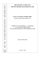 Nghiên cứu hệ thống e learning và giải pháp triển khai tại trường đại chọ công nghiệp hà nội 