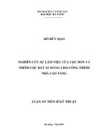 Nghiên cứu sự làm việc của cọc đơn và nhóm cọc đất xi măng cho công trình nhà cao tầng (LA tiến sĩ)