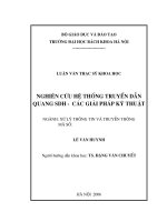 Nghiên cứu hệ thống truyền dẫn quang SDH các giải pháp kỹ thuật 