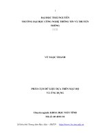 Phân cụm dữ liệu dựa trên mật độ và ứng dụng (LV thạc sĩ)