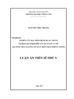Nghiên cứu đặc điểm bệnh do ấu trùng Cysticercus tenuicollis gây ra ở lợn và dê tại tỉnh Thái Nguyên, đề xuất biện pháp phòng chống (LA tiến sĩ)