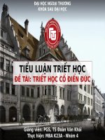 Tiểu luận môn triết học triết học cổ điển đức 