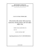 Ứng dụng hệ logic mờ loại hai khoảng trong phân lớp tín hiệu điện tim 
