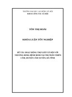 HOẠT ĐỘNG TRỢ GIÚP XÃ HỘI VỚI  THƯƠNG BINH, BỆNH BINH TẠI THỊ TRẤN THIÊN CẦM, HUYỆN CẨM XUYÊN, HÀ TĨNH